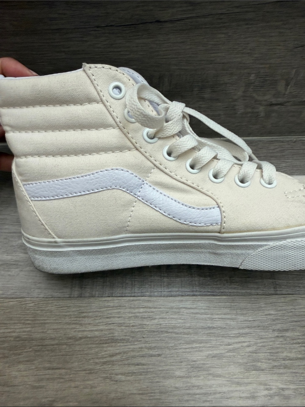 Vans High Top Canvas Sneakers in Off-White - Picture 4 of 5